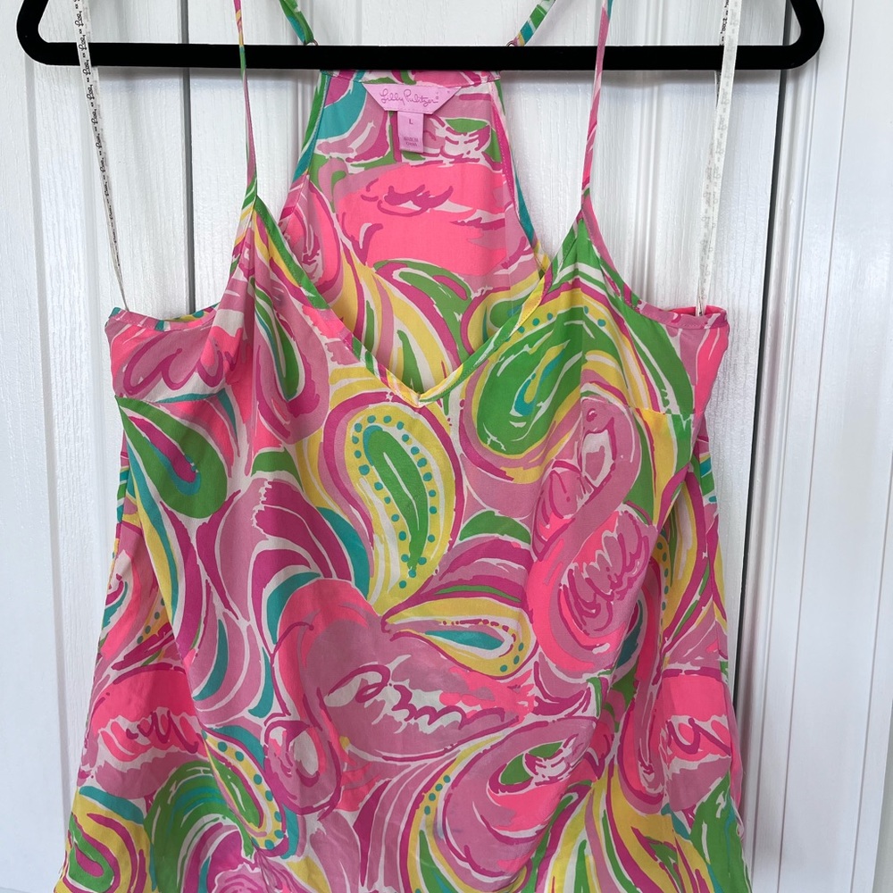 Lilly Pulitzer silk multi colored tank top. Size L.
